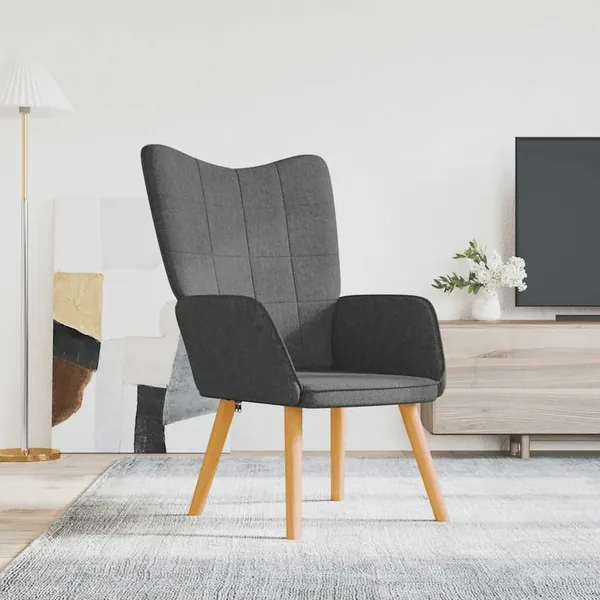 Chaise de relaxation Gris foncé Tissu