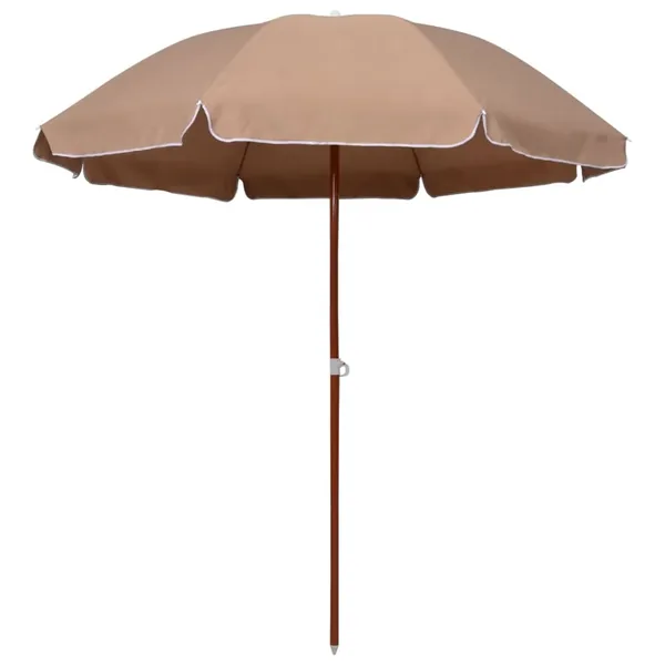 Parasol de jardin avec mât en acier 240 cm taupe