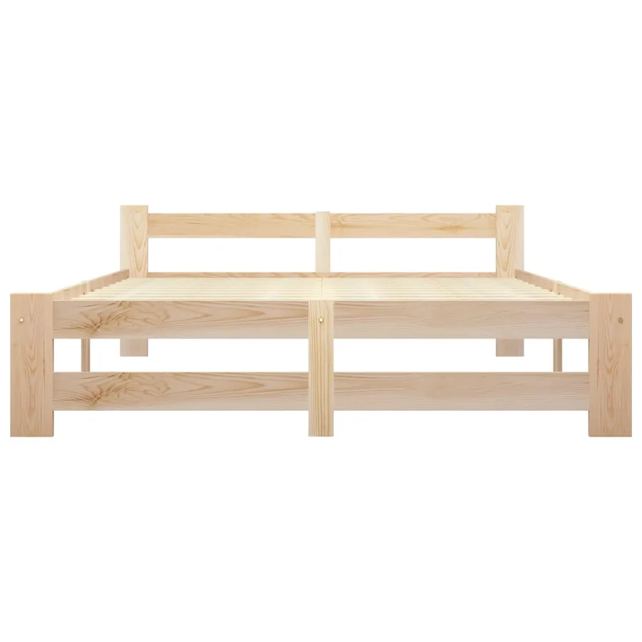 Cadre de lit sans matelas bois de pin massif 120x200 cm - 3