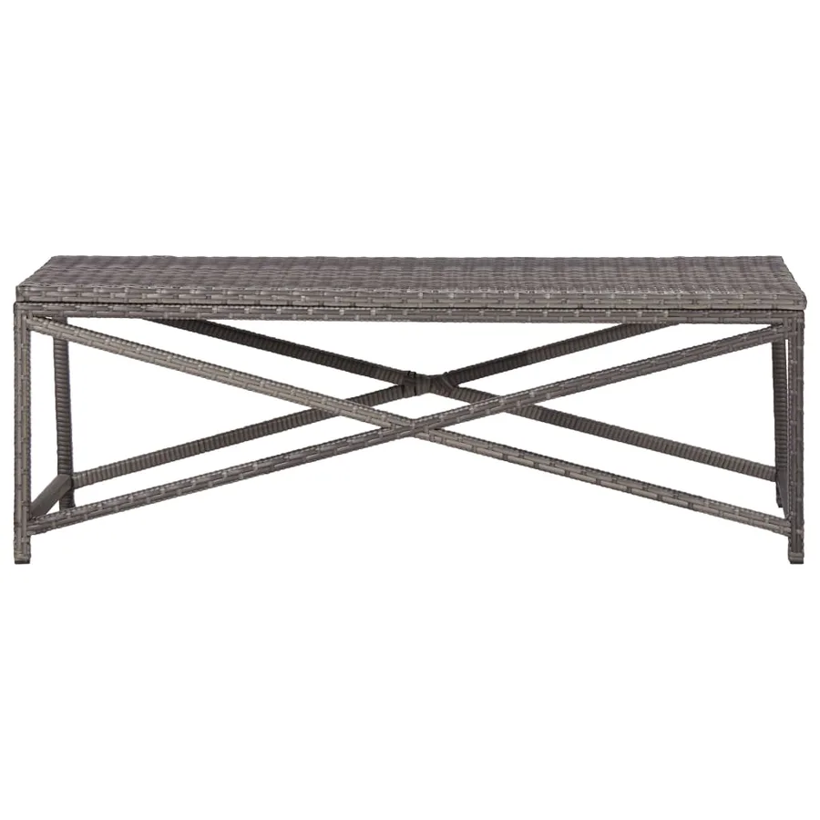 Banc de jardin 120 cm Résine tressée Gris - 2