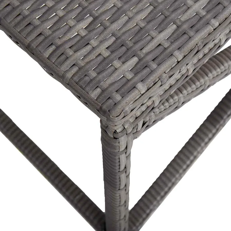 Banc de jardin 120 cm Résine tressée Gris - 4