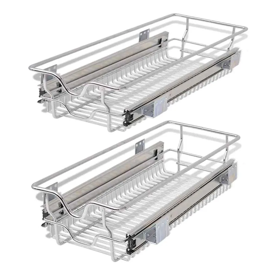 Panier en treillis métallique 2 pcs 300 mm Argenté - 2