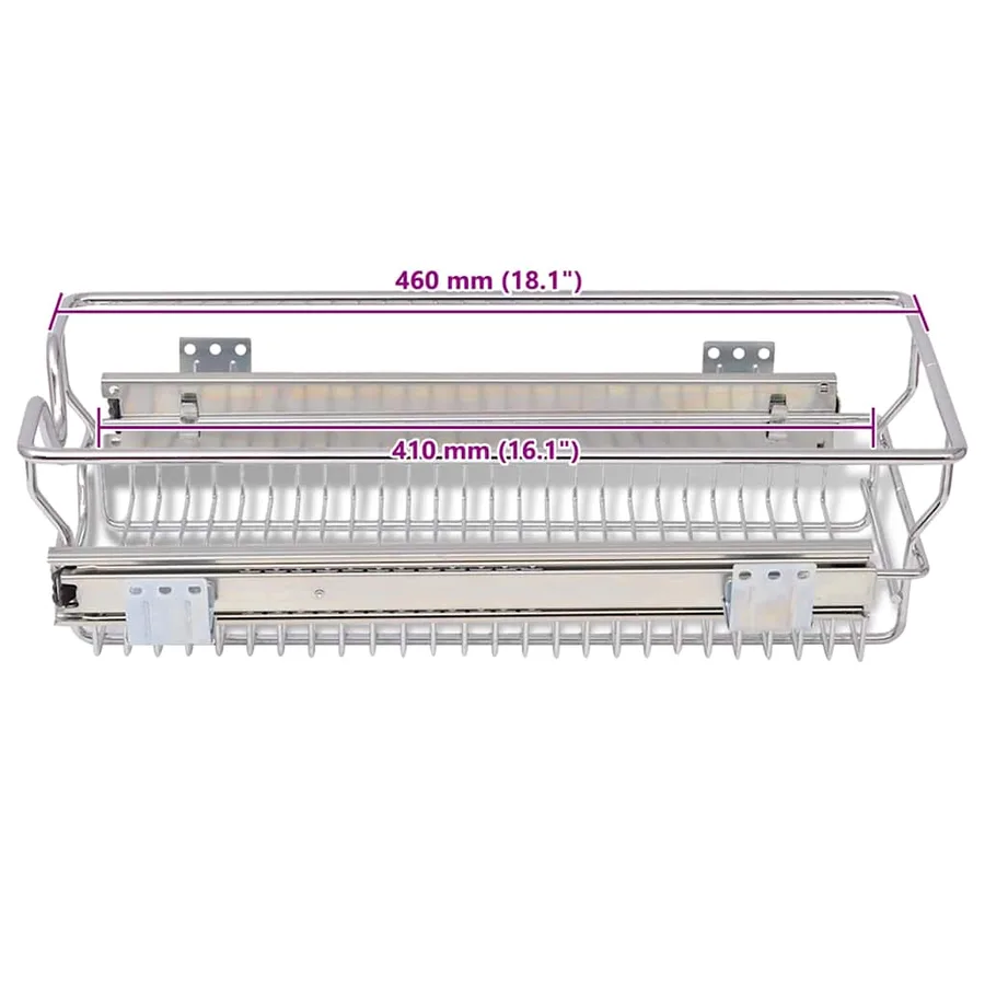 Panier en treillis métallique 2 pcs 300 mm Argenté - 9