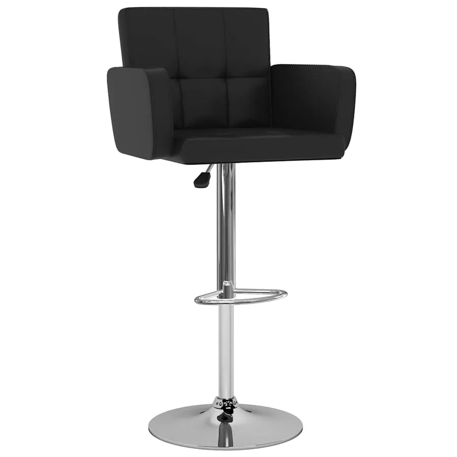 Tabourets de bar lot de 2 noir similicuir - 2