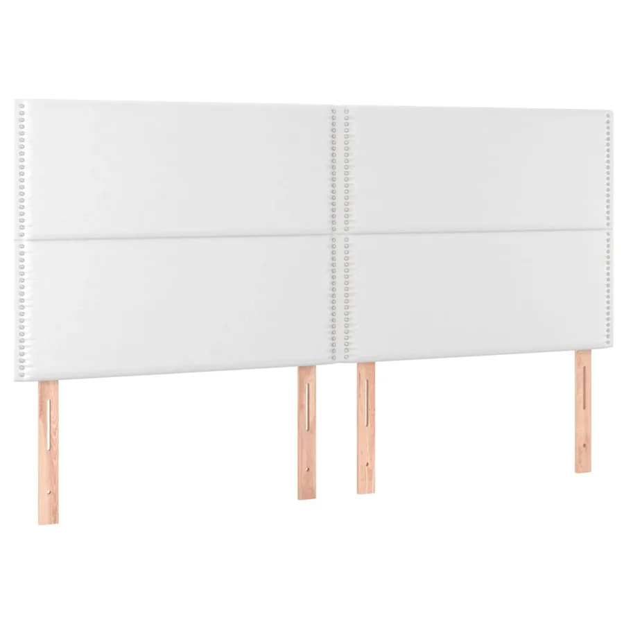Tête de lit à LED Blanc 200x5x118/128 cm Similicuir - 4