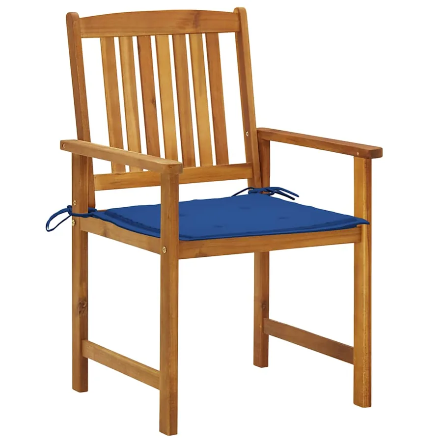 Chaises de jardin avec coussins lot de 2 Bois d'acacia massif - 2