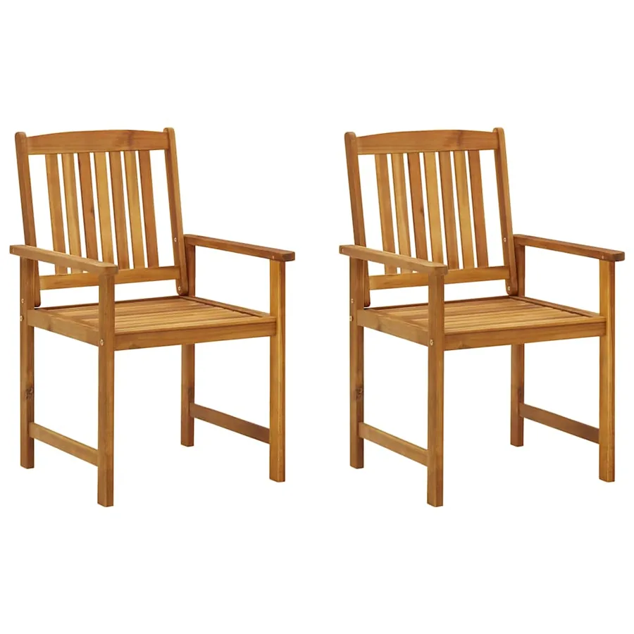 Chaises de jardin avec coussins lot de 2 Bois d'acacia massif - 3