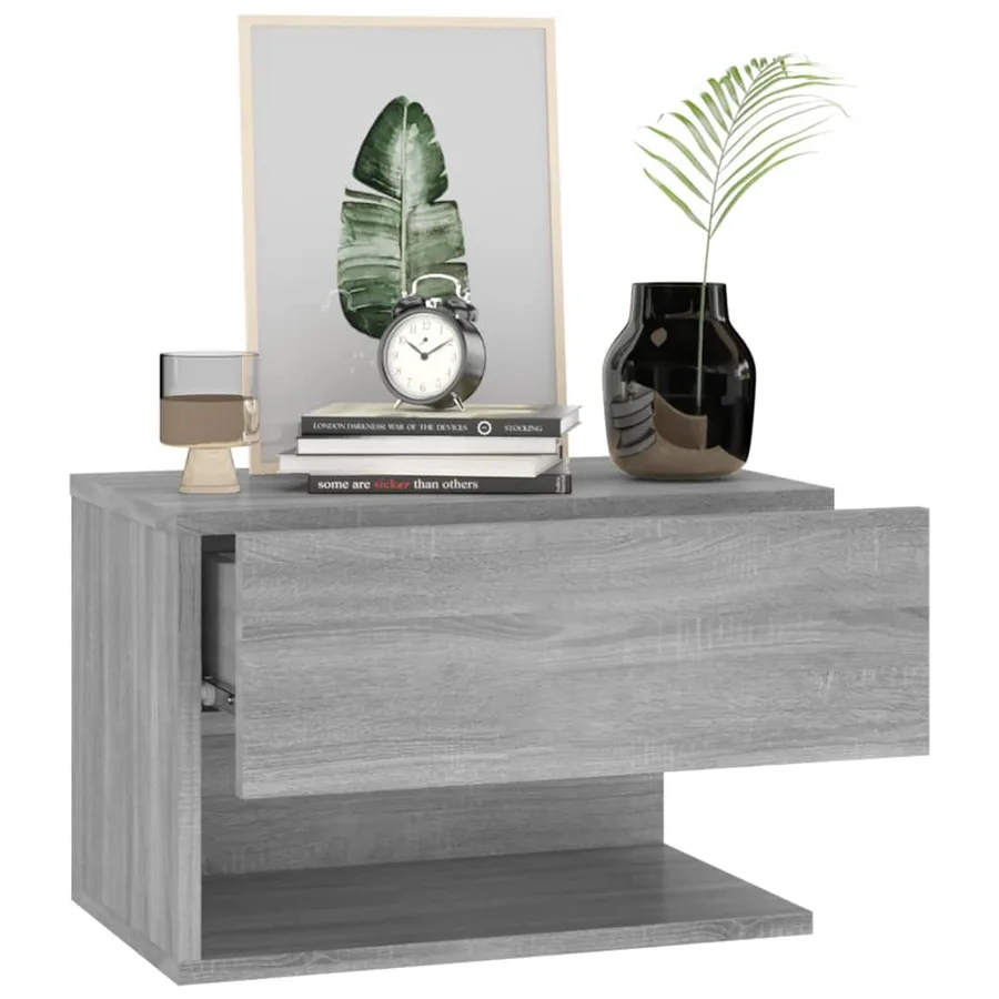Tables de chevet murales 2 pcs Sonoma gris - 8
