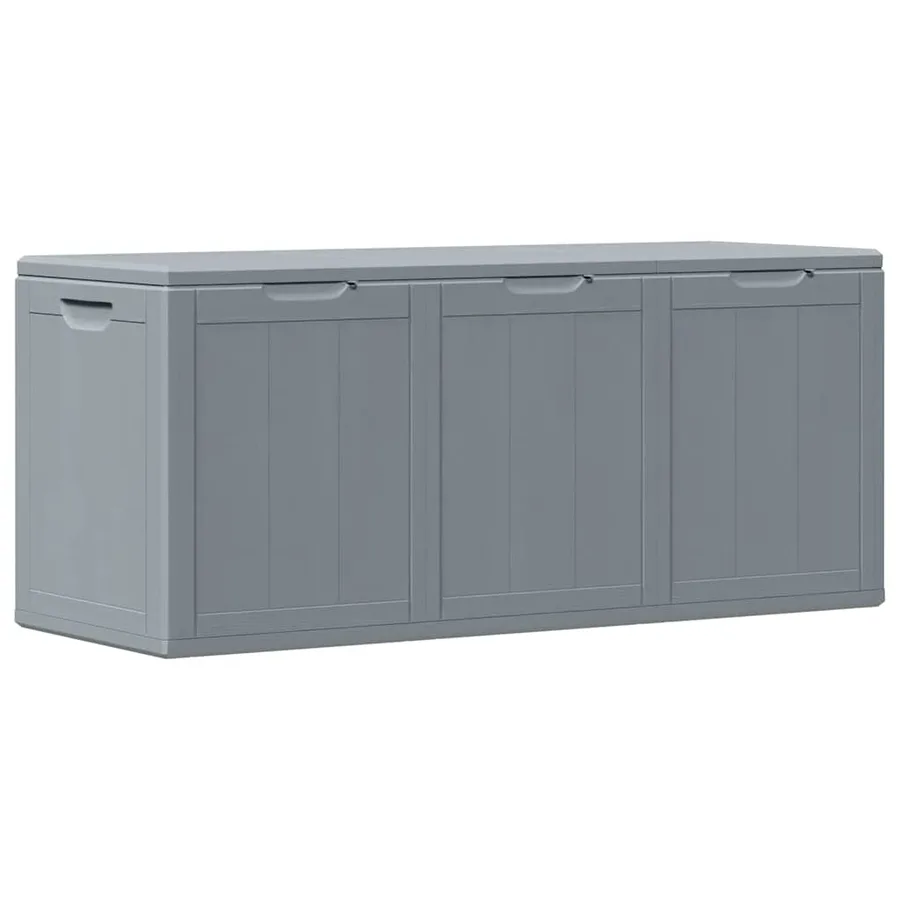 Boîte de rangement de jardin 270 L Gris PP aspect bois - 2