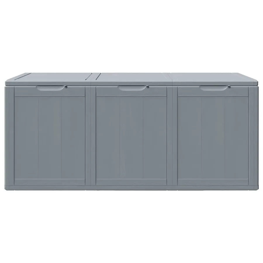 Boîte de rangement de jardin 270 L Gris PP aspect bois - 4