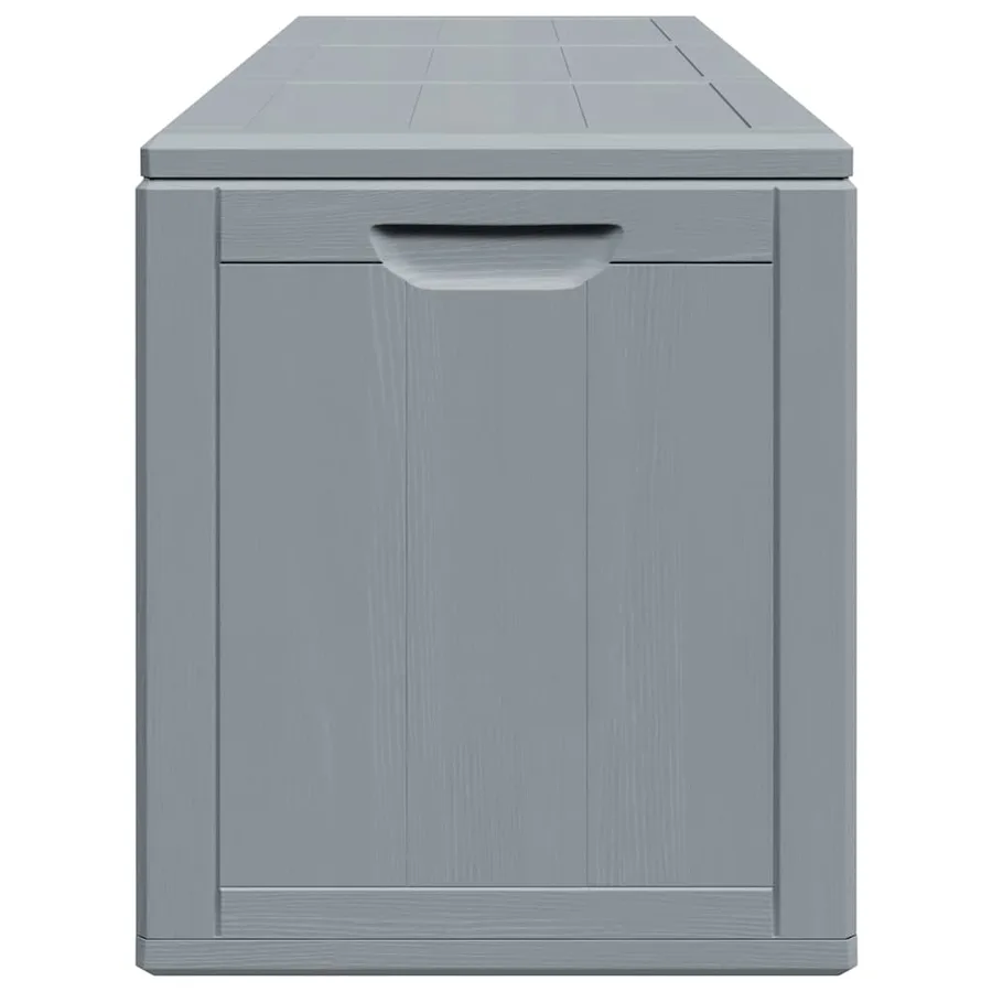 Boîte de rangement de jardin 270 L Gris PP aspect bois - 5