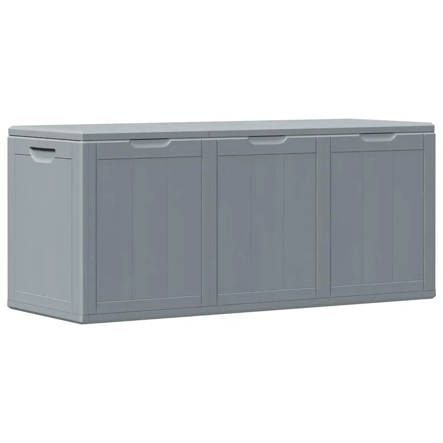 Boîte de rangement de jardin 270 L Gris PP aspect bois - 6