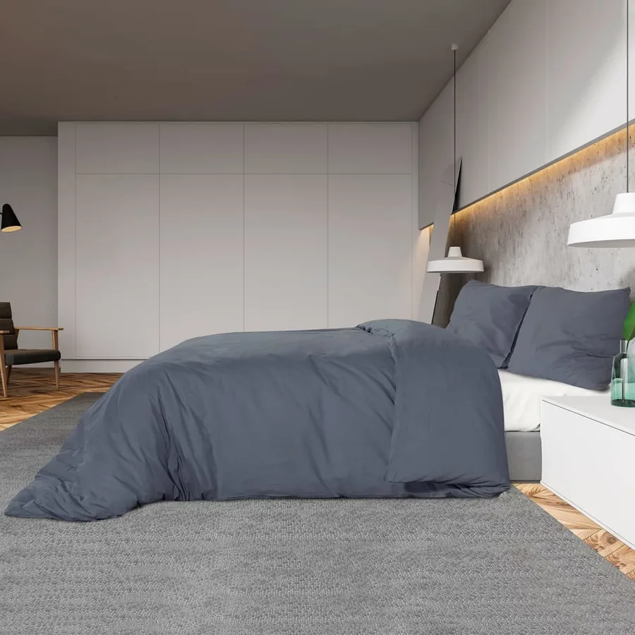 Ensemble de housse de couette Anthracite 220x240 cm Coton - 4
