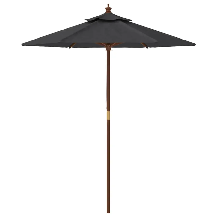 Parasol de jardin avec mât en bois noir 196x231 cm - 4