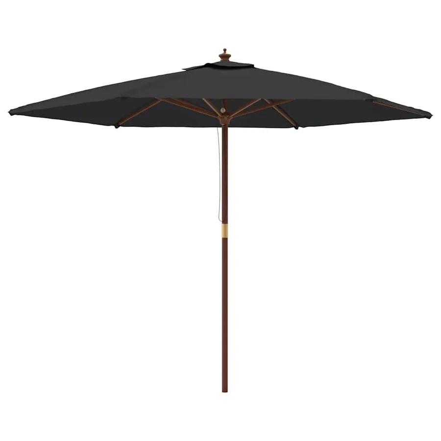 Parasol de jardin avec mât en bois noir 299x240 cm - 2