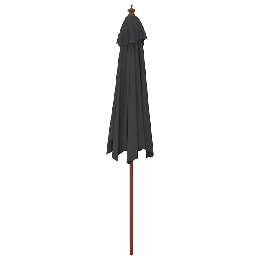 Parasol de jardin avec mât en bois noir 299x240 cm - 5