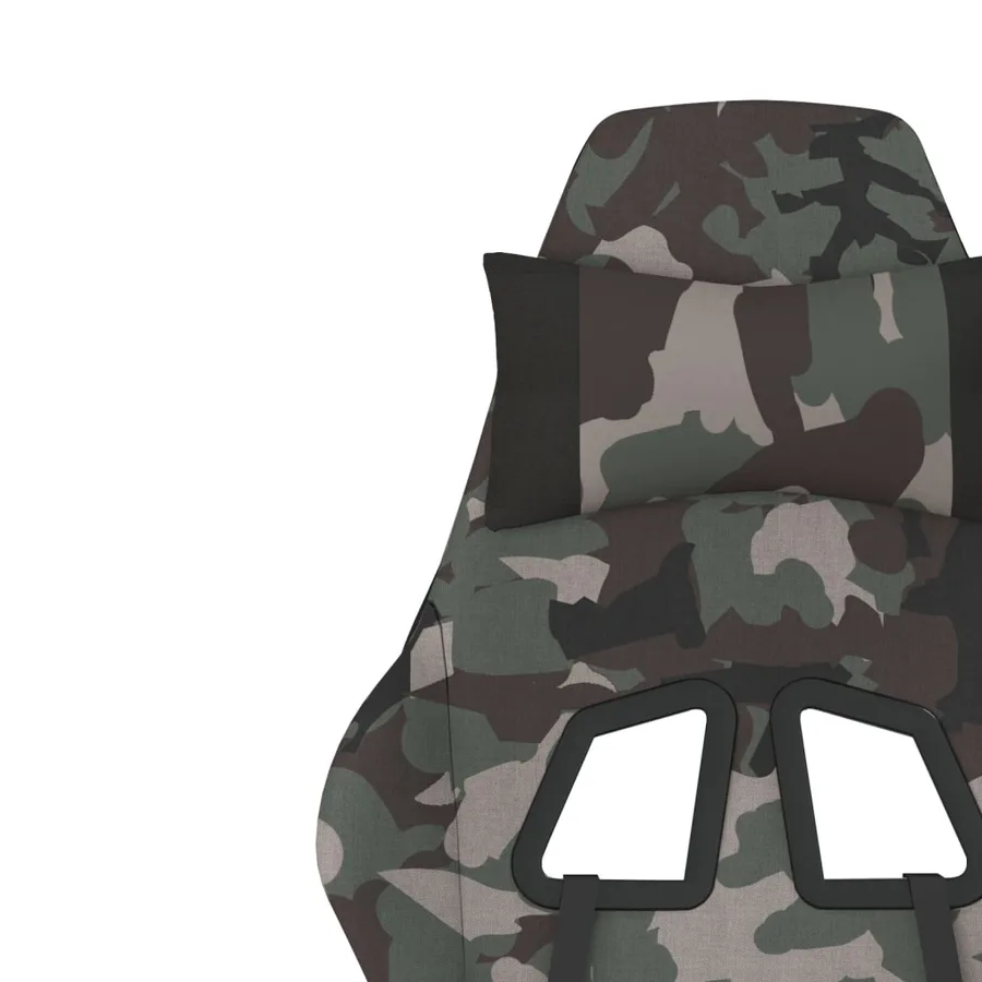 Chaise de jeu de massage repose-pied Noir et camouflage Tissu - 10