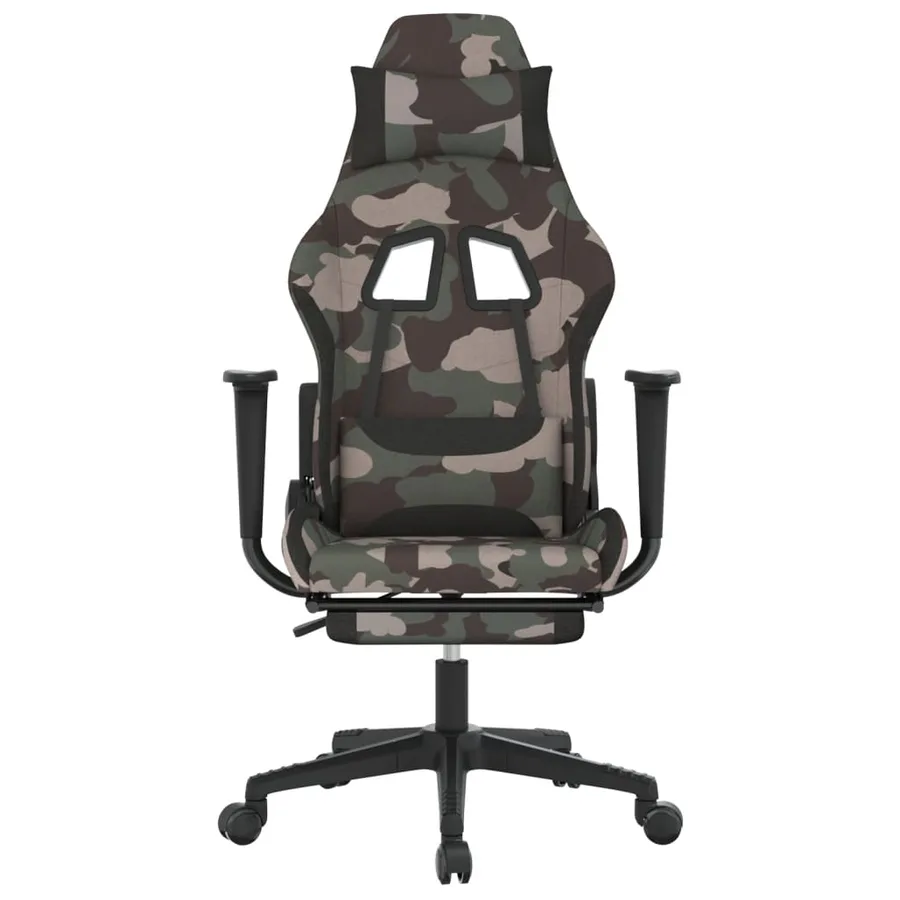 Chaise de jeu de massage repose-pied Noir et camouflage Tissu - 3