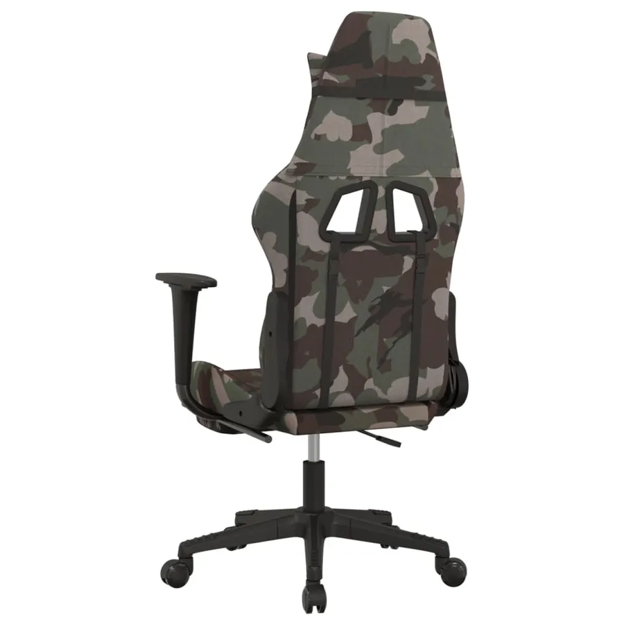 Chaise de jeu de massage repose-pied Noir et camouflage Tissu - 5