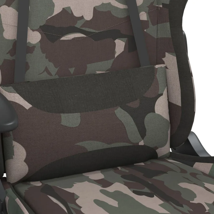 Chaise de jeu de massage repose-pied Noir et camouflage Tissu - 7
