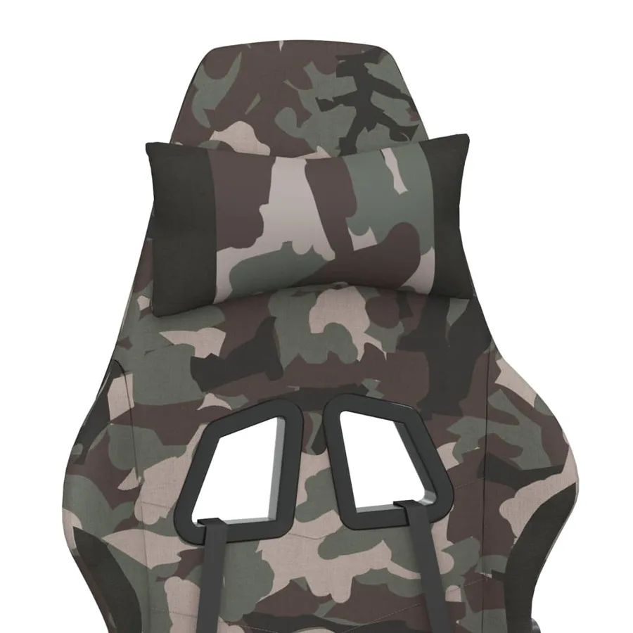 Chaise de jeu de massage repose-pied Noir et camouflage Tissu - 8