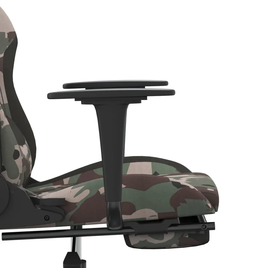 Chaise de jeu de massage repose-pied Noir et camouflage Tissu - 9