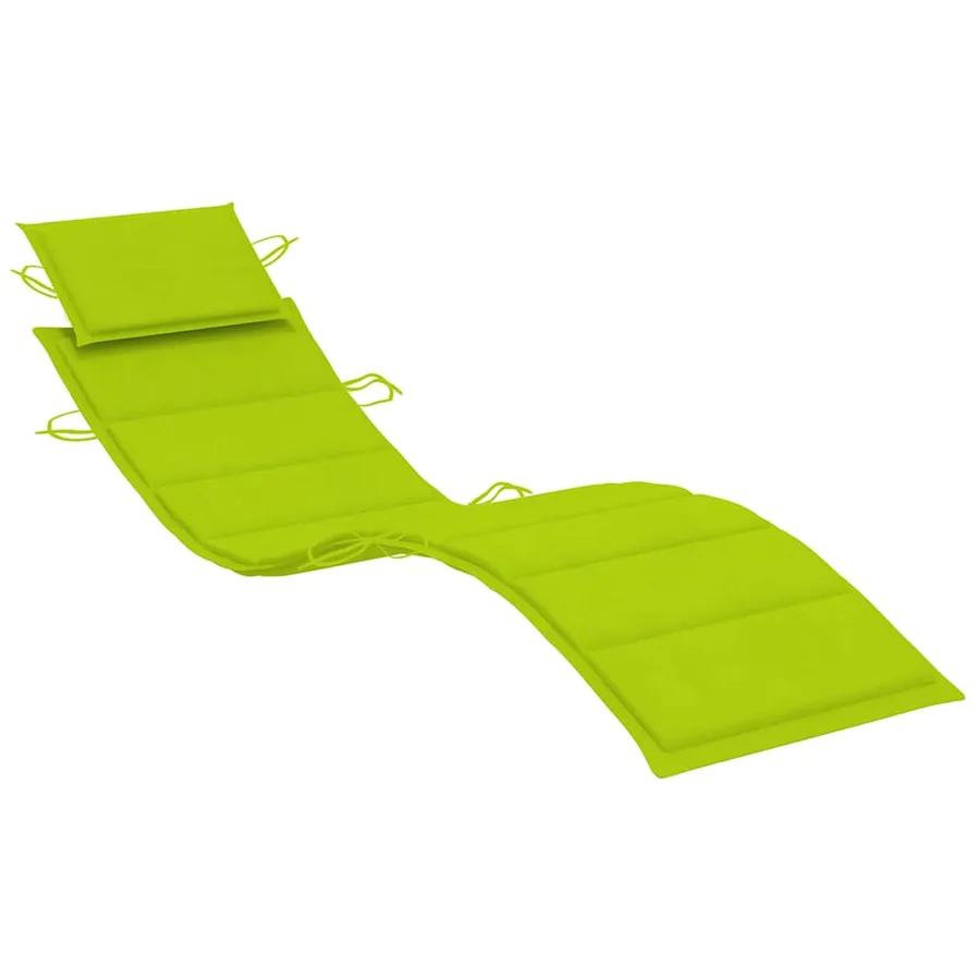 Chaise longue de jardin avec coussin Bois d'acacia solide - 6