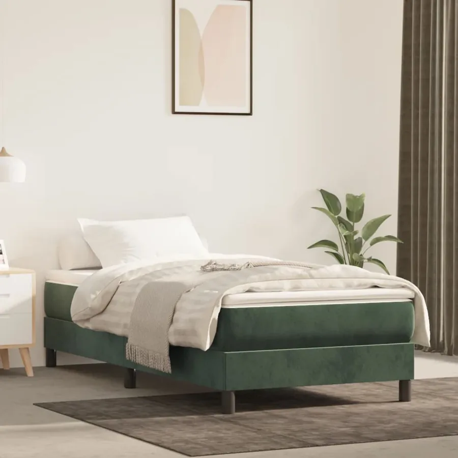 Matelas de lit à ressorts ensachés fermeté moyenne Vert foncé 90x200x20 cm