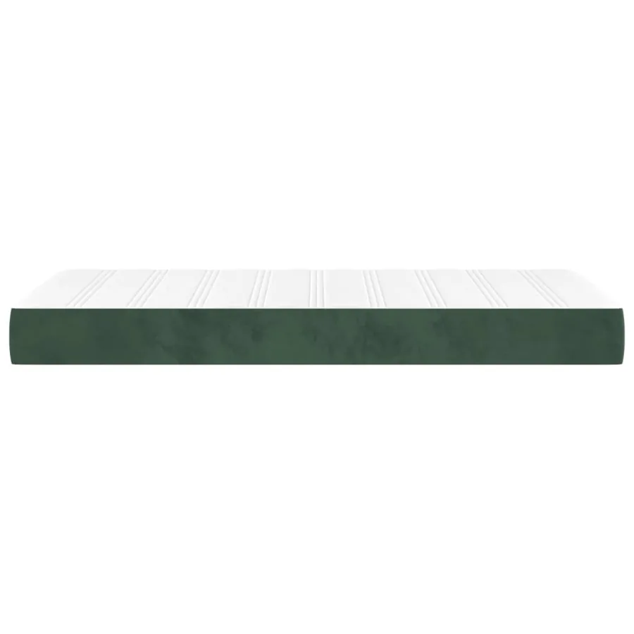 Matelas de lit à ressorts ensachés fermeté moyenne Vert foncé 90x200x20 cm - 4