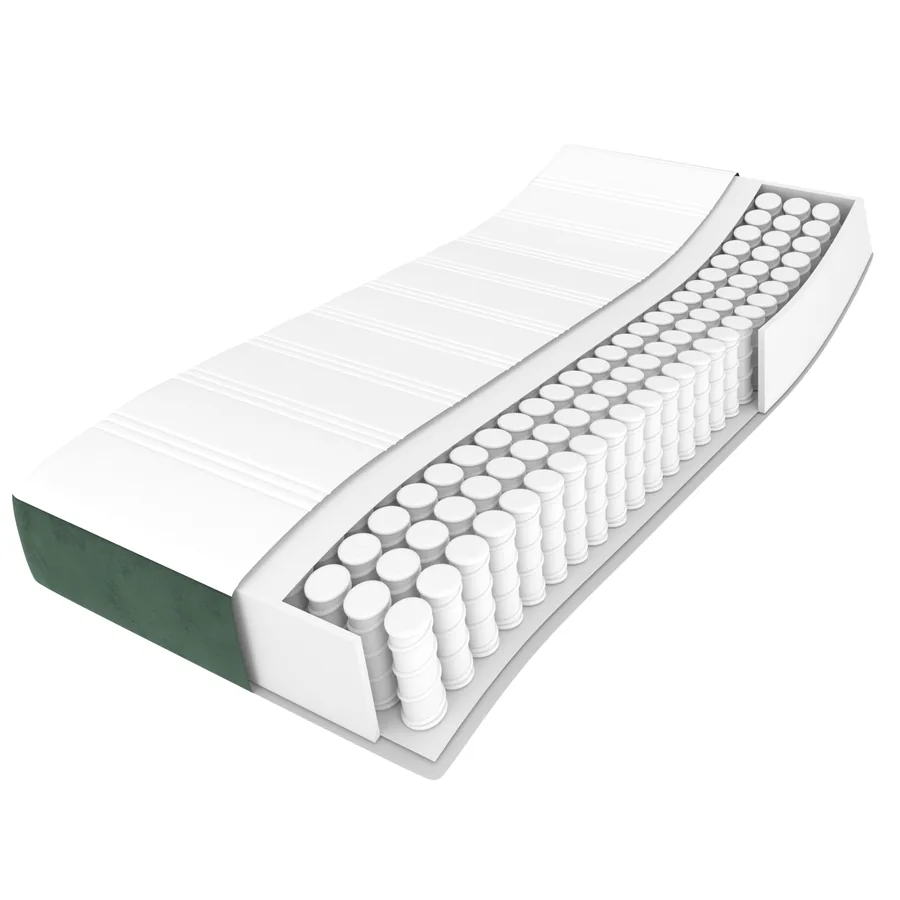 Matelas de lit à ressorts ensachés fermeté moyenne Vert foncé 90x200x20 cm - 8