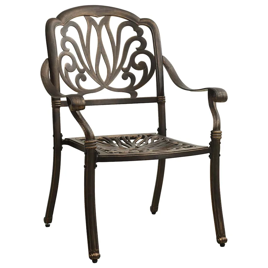 Chaises de jardin lot de 2 Aluminium coulé Bronze - 2