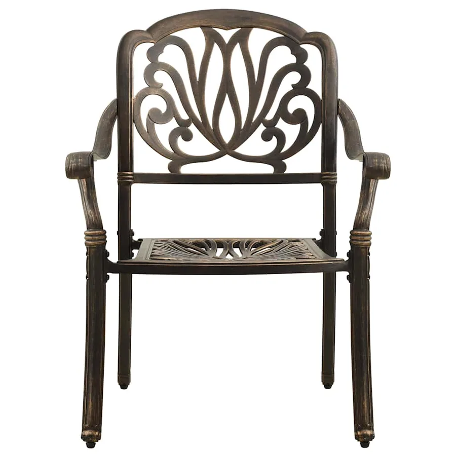 Chaises de jardin lot de 2 Aluminium coulé Bronze - 3
