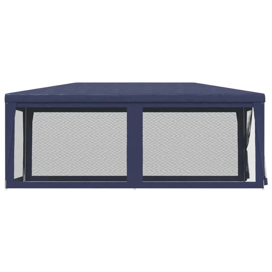 Tente de fête avec 6 parois latérales en maille Bleu 3x6 m PEHD - 4