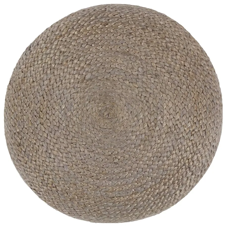 Pouf fait à la main Gris clair 45 x 30 cm Jute - 2