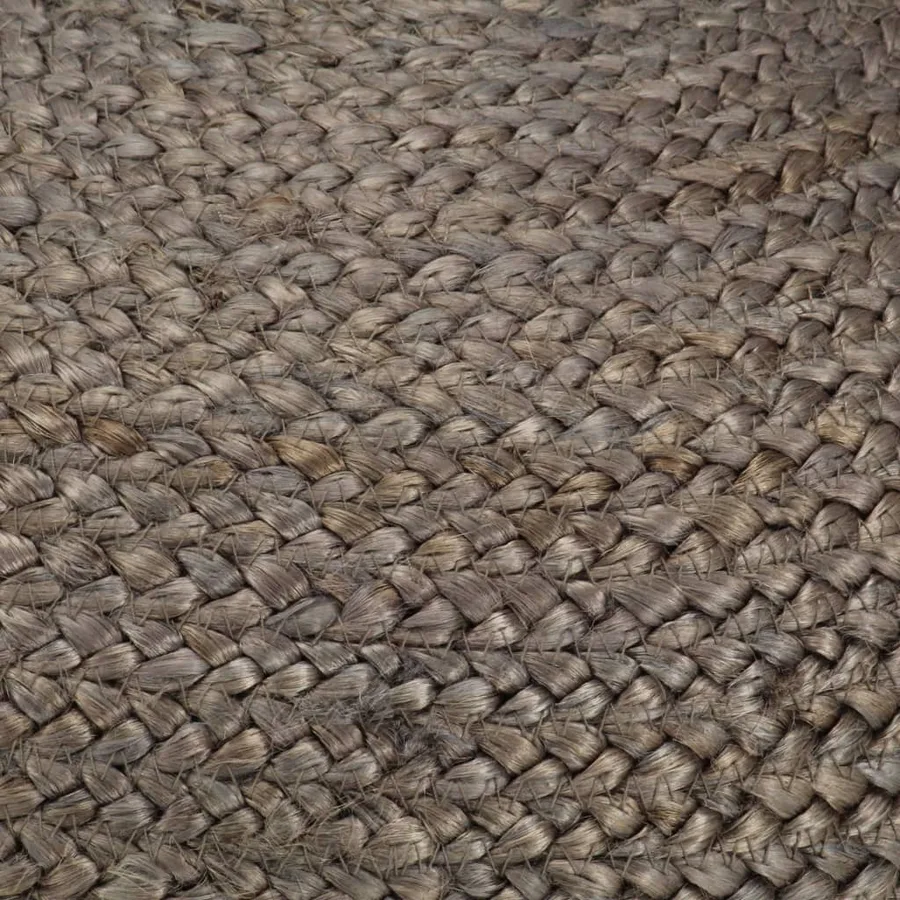 Pouf fait à la main Gris clair 45 x 30 cm Jute - 3