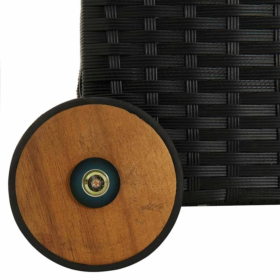 Boîte de rangement de jardin noir 120x65x61 cm résine tressée - 7