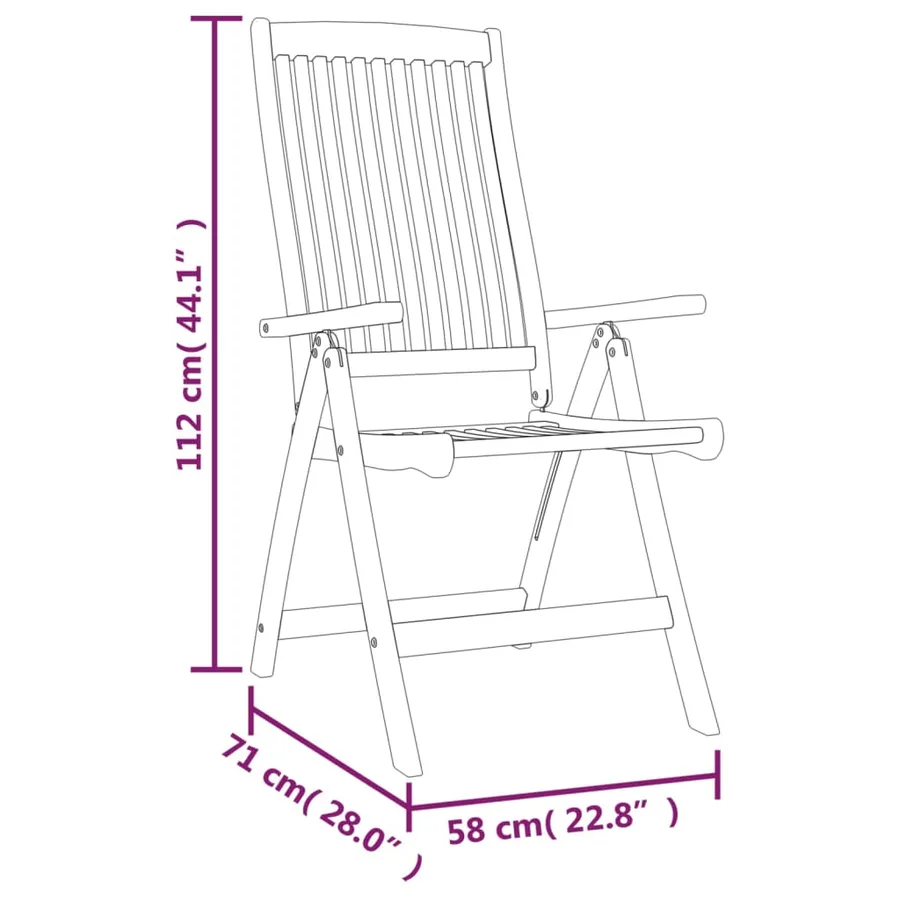 Chaises de jardin pliables lot de 4 Bois d'eucalyptus massif - 6