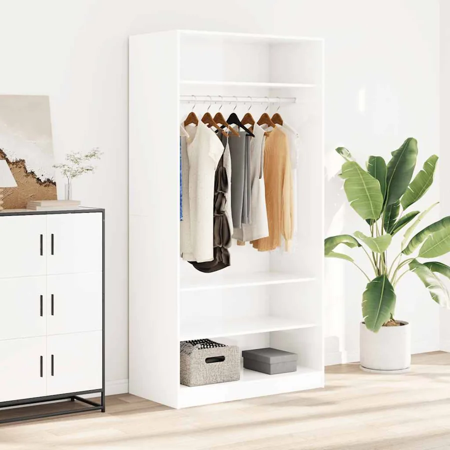 Garde-robe Blanc brillant 100x50x200 cm Bois d'ingénierie
