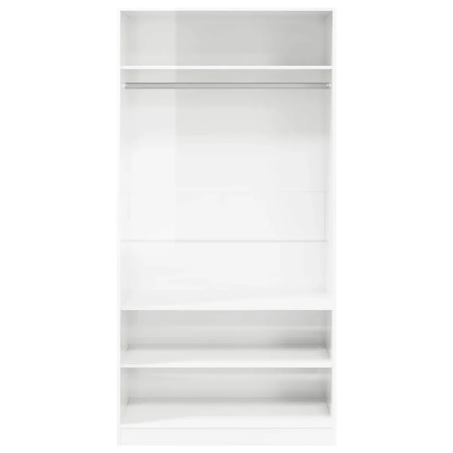 Garde-robe Blanc brillant 100x50x200 cm Bois d'ingénierie - 4