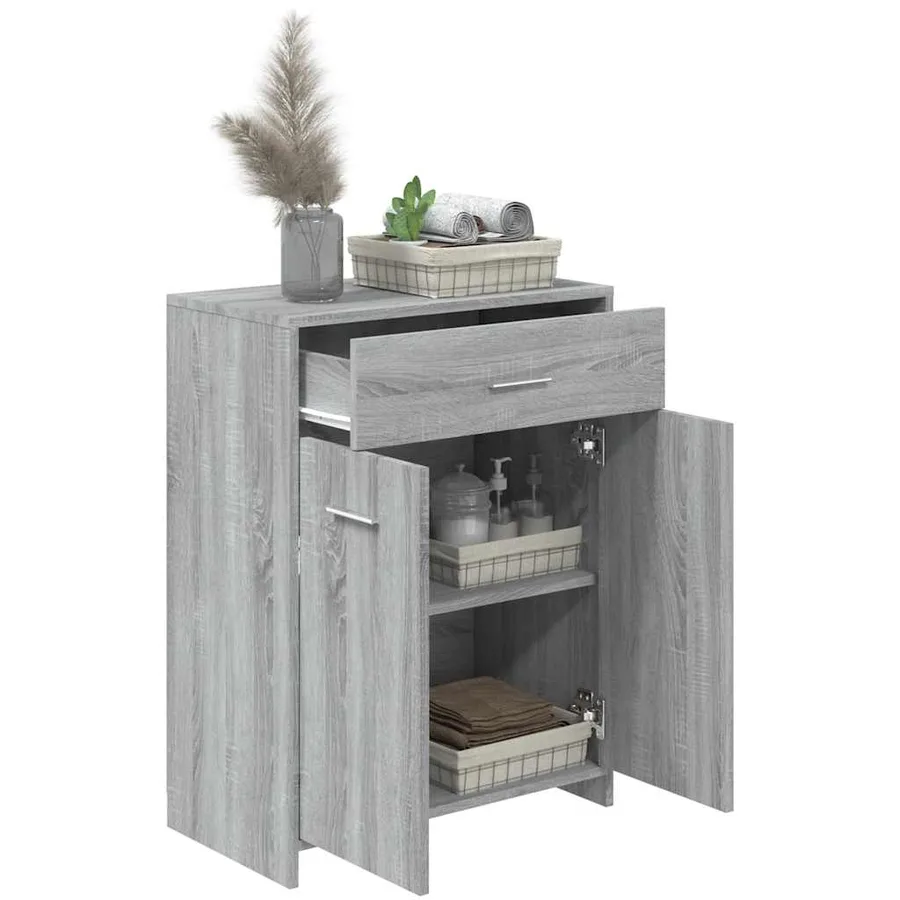Armoire de bain Sonoma gris 60x33x80 cm Bois d'ingénierie - 4