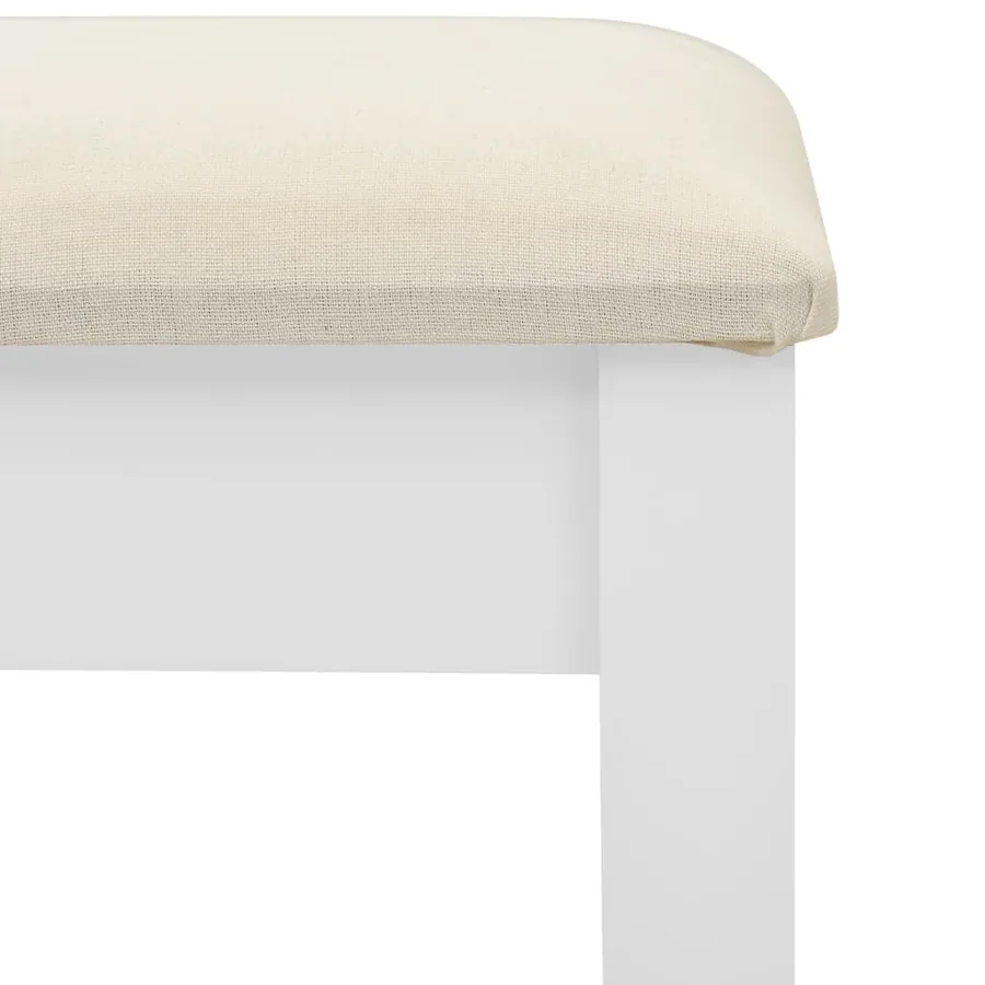 Coiffeuse et tabouret Blanc 65x36x128 cm Bois de paulownia MDF - 10