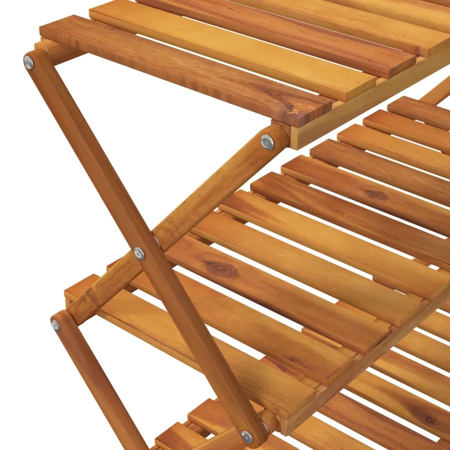 Étagère pliable à 3 niveaux Marron 70x31x63 cm Bois d'acacia - 10
