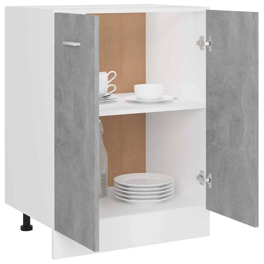 Meuble bas "Lyon" Gris béton 60 x 46 x 81,5 cm Bois d'ingénierie - 4