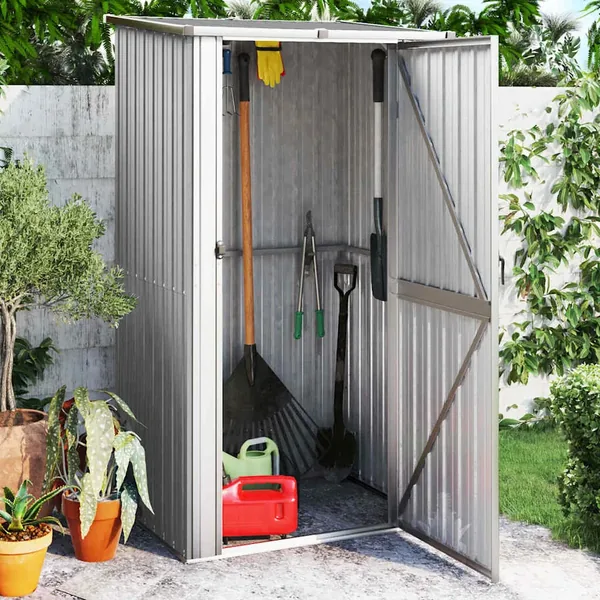 Abri de jardin Gris 118,5x97x209,5 cm Acier galvanisé