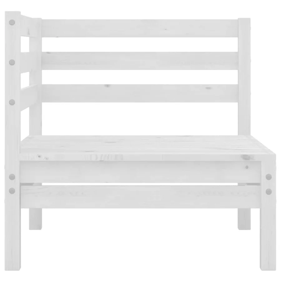 Canapé d'angle de jardin blanc bois de pin massif - 3