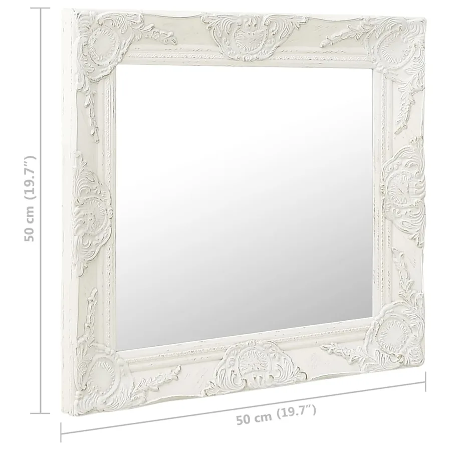 Miroir mural style baroque 50x50 cm Blanc - 6