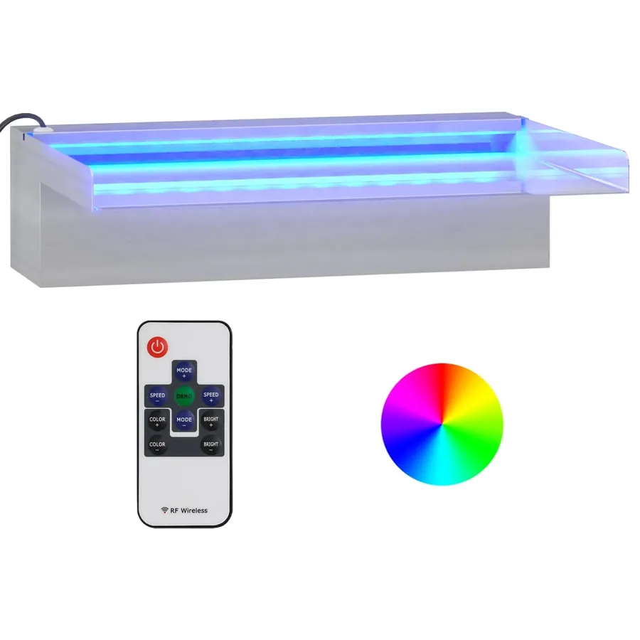 Déversoir pour cascade avec LED RVB Inox 30 cm - 2
