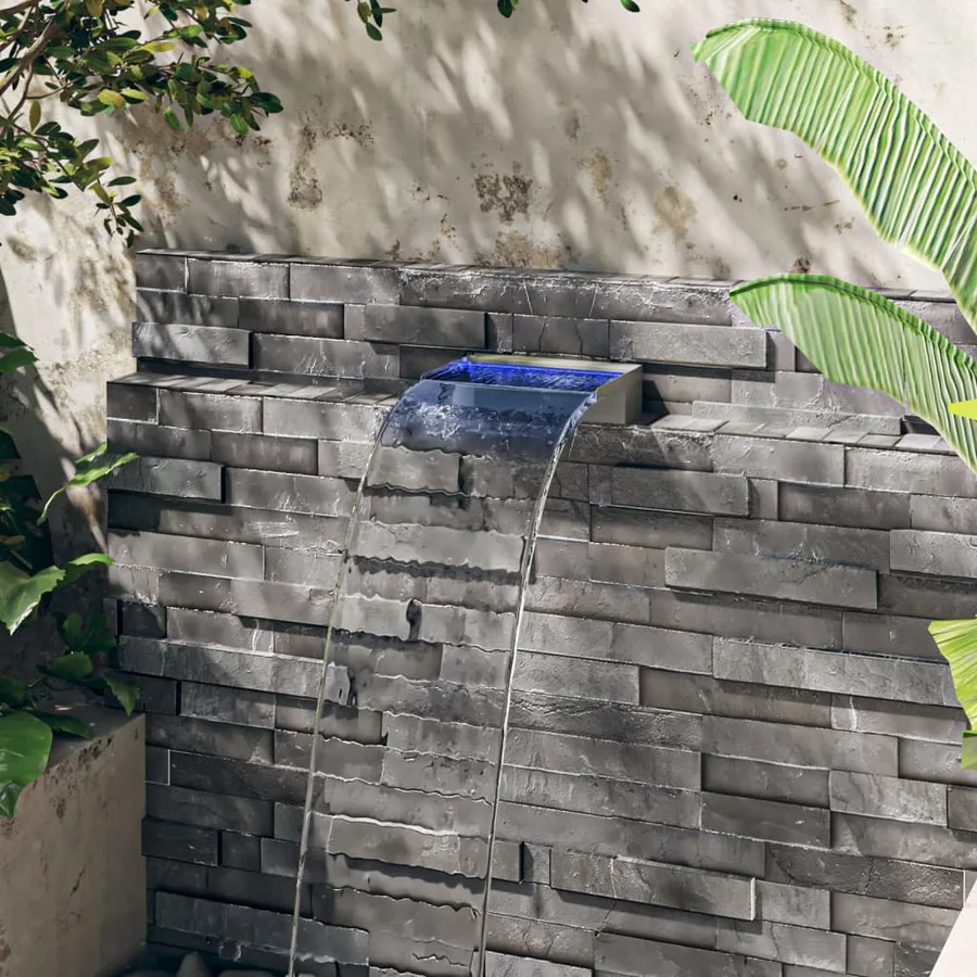 Déversoir pour cascade avec LED RVB Inox 30 cm - 3