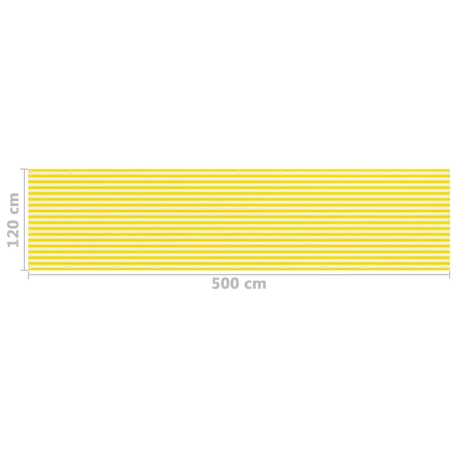 Écran de balcon Jaune et blanc 120x500 cm PEHD - 5
