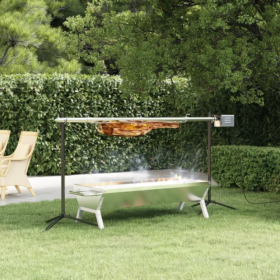 Ensemble de grille et de plateau automatique pour barbecue inox